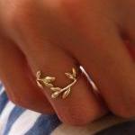 Gold Branch Ring, Adjustab..