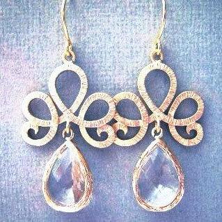 Tiara Clear Glass Chandelier Earrings