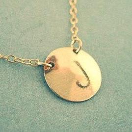 Monogram Gold Necklace, Initial Necklace